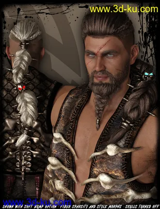 3D打印模型Death Strike Hair for Genesis 8 Males的图片