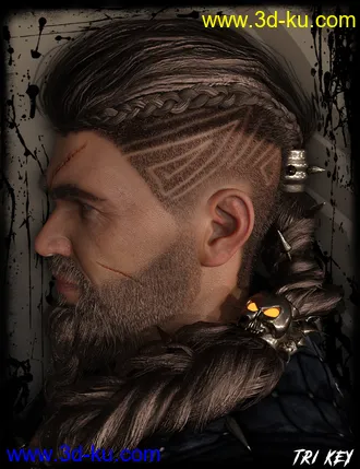 3D打印模型Death Strike Hair for Genesis 8 Males的图片