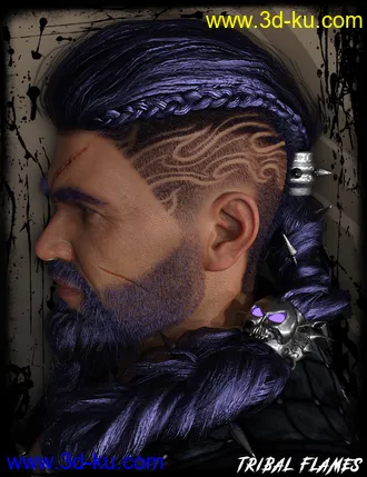 3D打印模型Death Strike Hair for Genesis 8 Males的图片