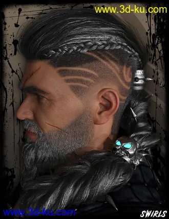 3D打印模型Death Strike Hair for Genesis 8 Males的图片