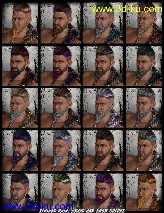 3D打印模型Death Strike Hair for Genesis 8 Males的图片