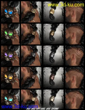 3D打印模型Death Strike Hair for Genesis 8 Males的图片