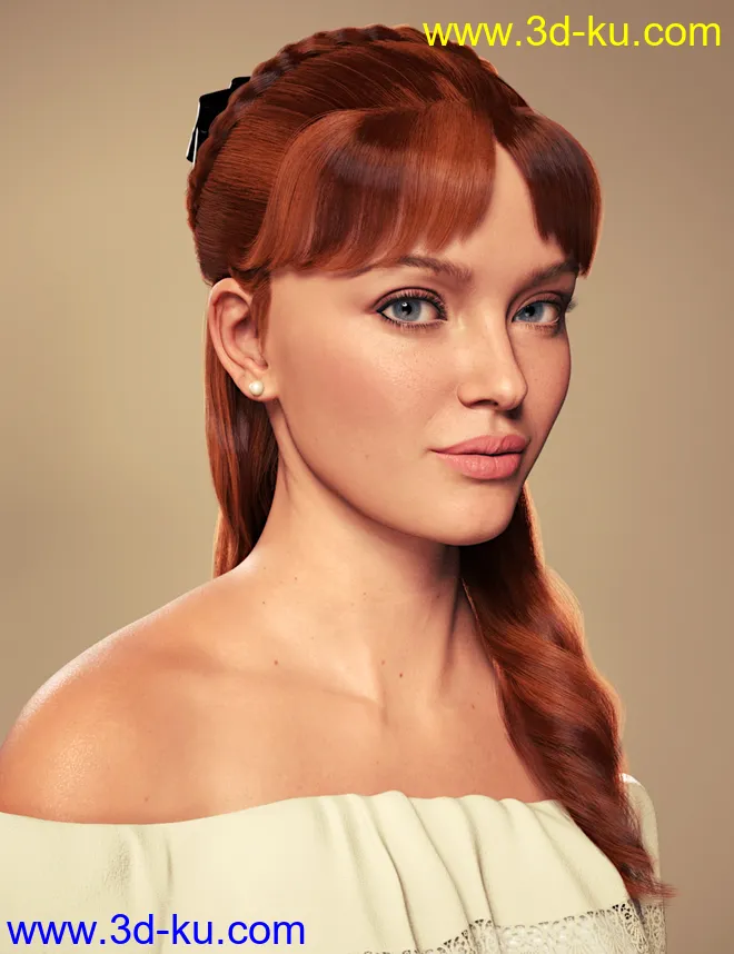 Debutante Hair for Genesis 8 and 8.1 Female模型的图片1