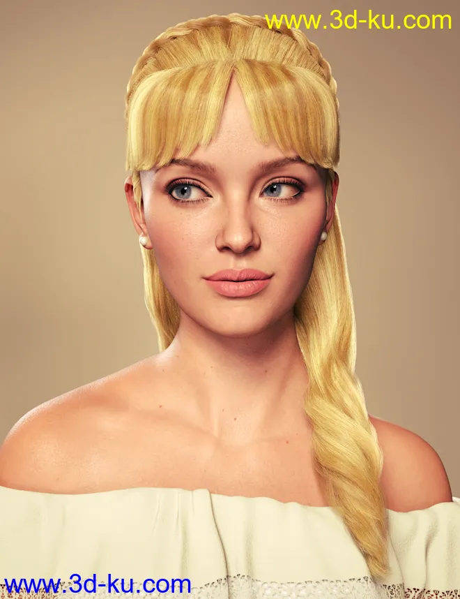 Debutante Hair for Genesis 8 and 8.1 Female模型的图片2