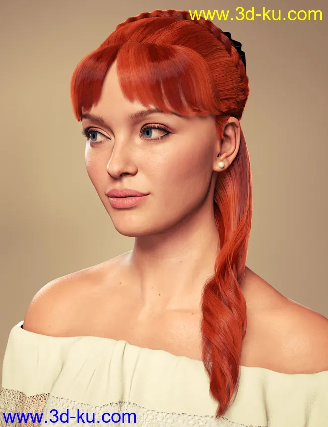 Debutante Hair for Genesis 8 and 8.1 Female模型的图片3