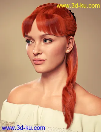 3D打印模型Debutante Hair for Genesis 8 and 8.1 Female的图片