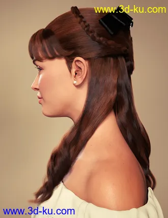 3D打印模型Debutante Hair for Genesis 8 and 8.1 Female的图片