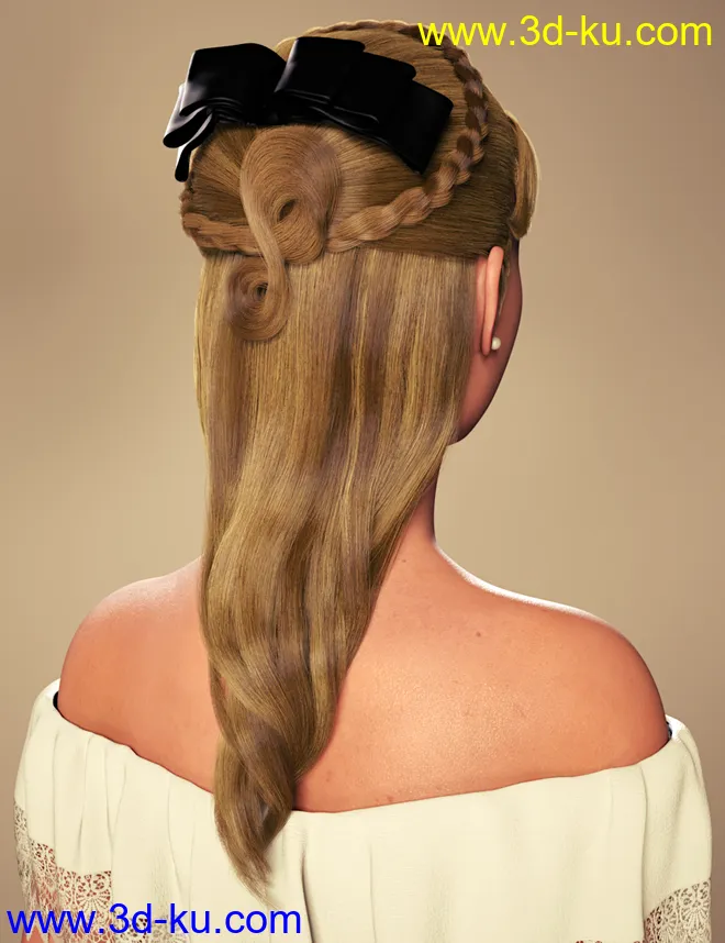 Debutante Hair for Genesis 8 and 8.1 Female模型的图片6