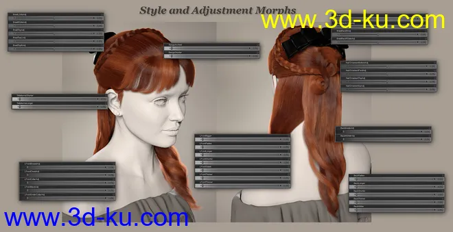 Debutante Hair for Genesis 8 and 8.1 Female模型的图片8