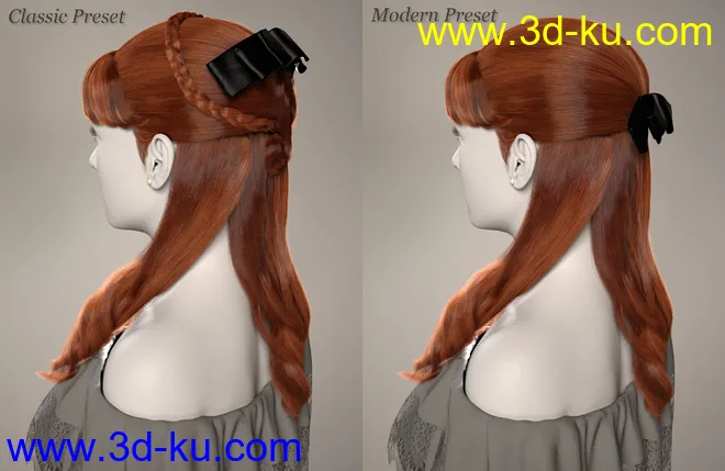 Debutante Hair for Genesis 8 and 8.1 Female模型的图片9