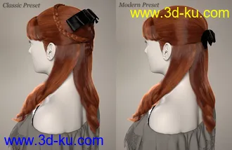 3D打印模型Debutante Hair for Genesis 8 and 8.1 Female的图片