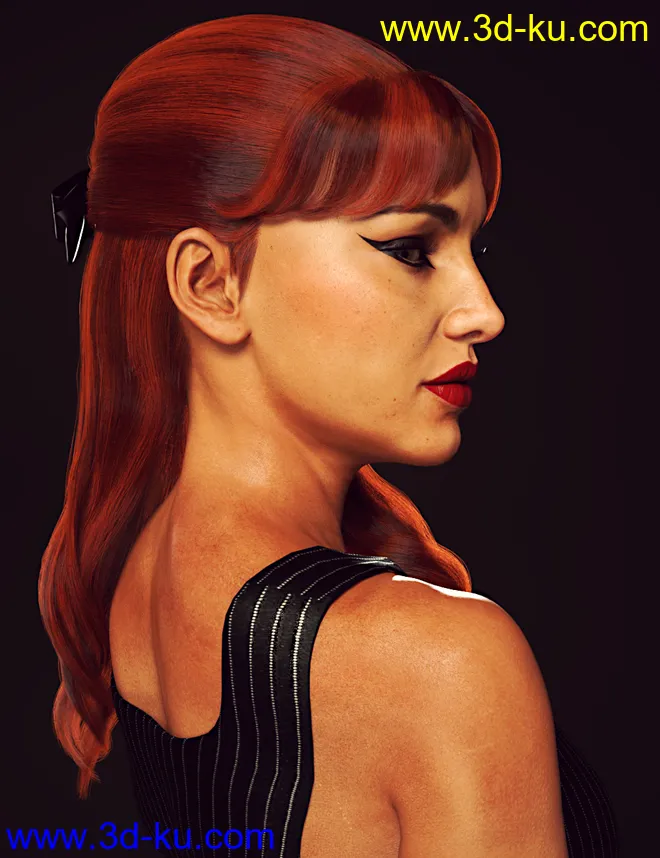 Debutante Hair for Genesis 8 and 8.1 Female模型的图片10