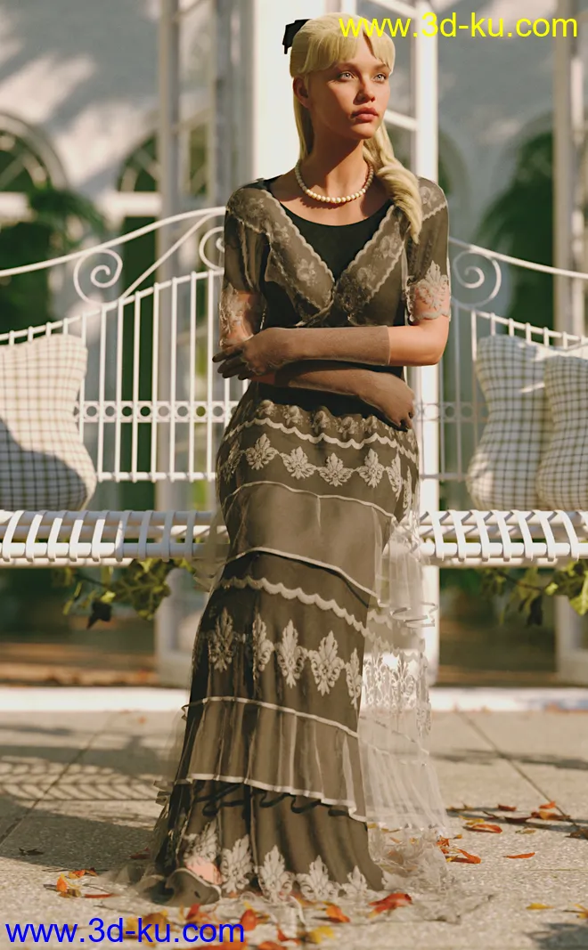 Debutante Hair for Genesis 8 and 8.1 Female模型的图片11