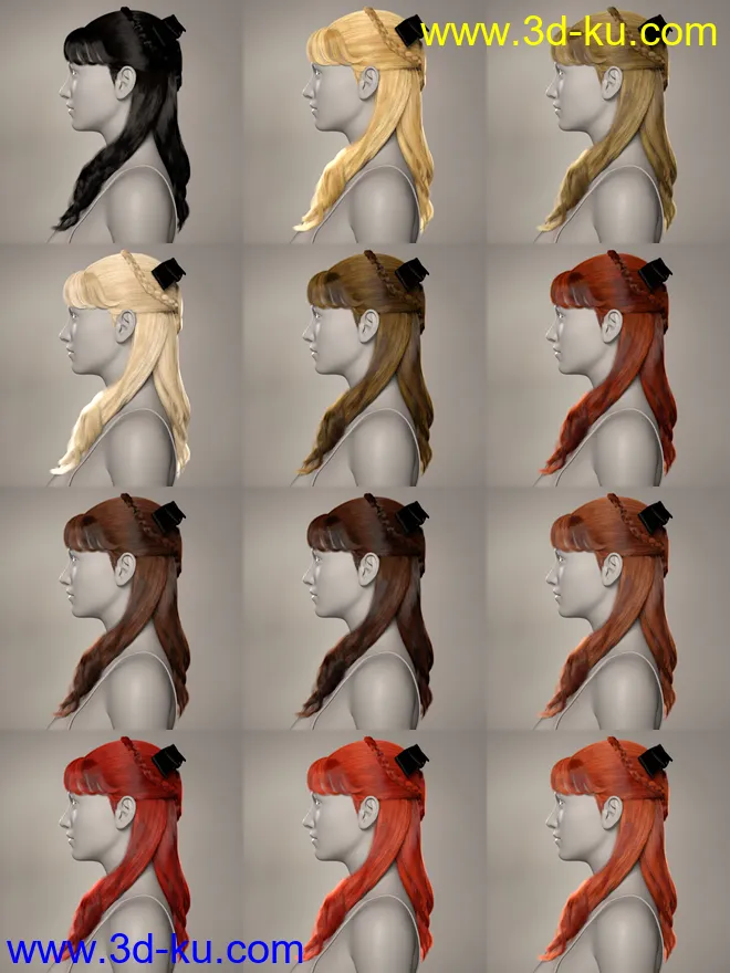 Debutante Hair for Genesis 8 and 8.1 Female模型的图片12