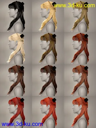 3D打印模型Debutante Hair for Genesis 8 and 8.1 Female的图片