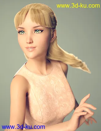 3D打印模型Debutante Hair for Genesis 8 and 8.1 Female的图片