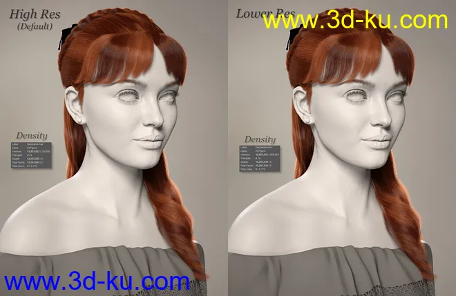 Debutante Hair for Genesis 8 and 8.1 Female模型的图片15