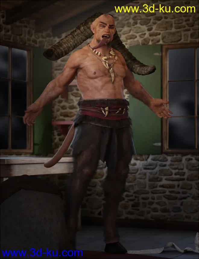 Demon Krampus for Genesis 8 Male模型的图片2