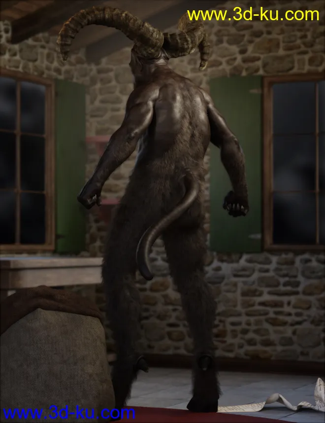 Demon Krampus for Genesis 8 Male模型的图片3