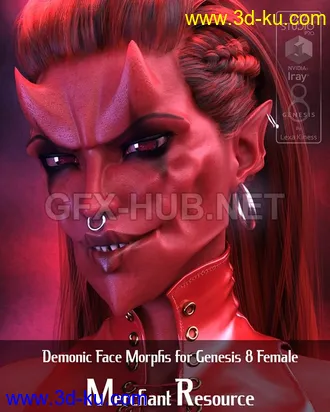 3D打印模型Demonic Face Morphs For Genesis 8 Female - Merchant Resource的图片