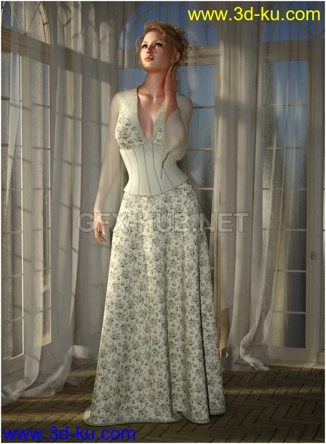 dForce - Euphemia Gown for G8F模型的图片1