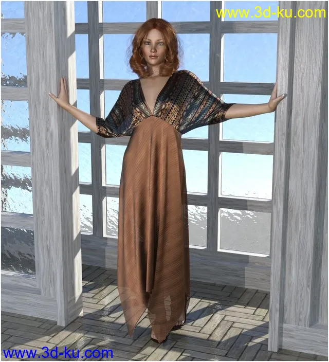 dForce - Saffron Dress for G8F模型的图片1