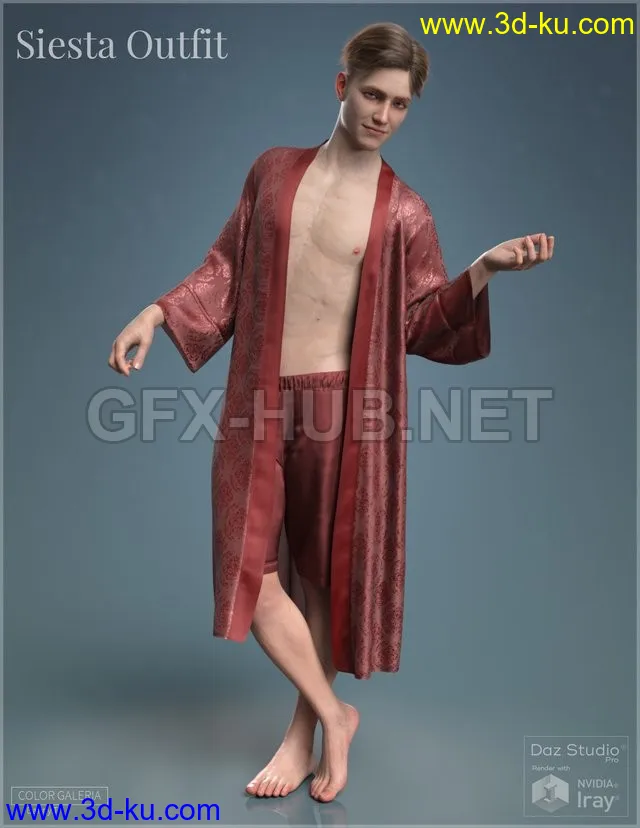dForce - Siesta Outfit for Genesis 8 Male模型的图片1