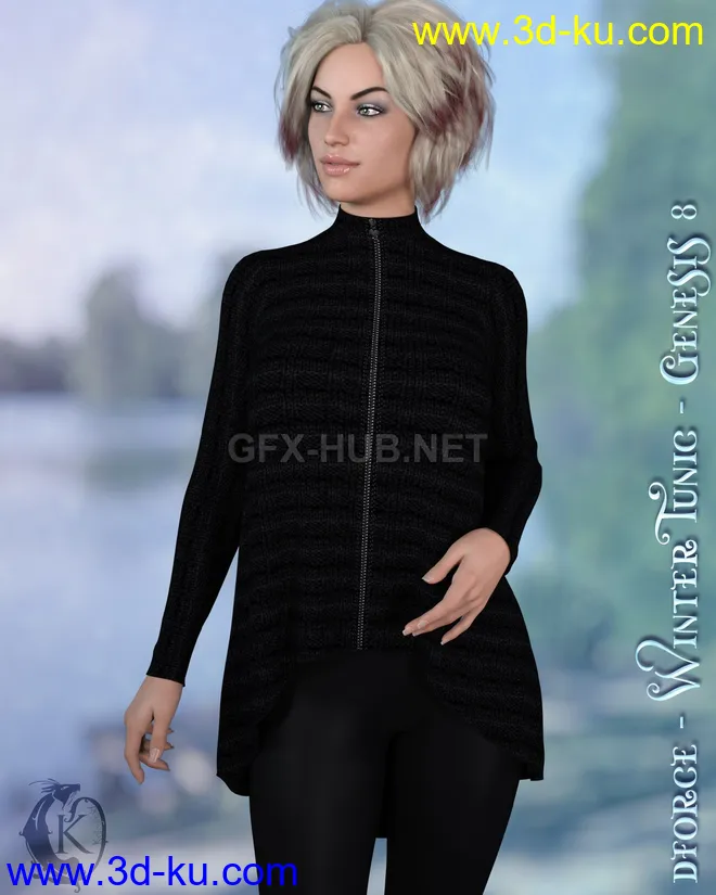 dforce - Winter Tunic - Genesis 8模型的图片1