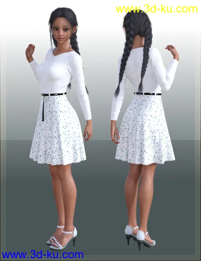 dForce Aimy Style Outfit for Genesis 8 Female(s)模型的图片2