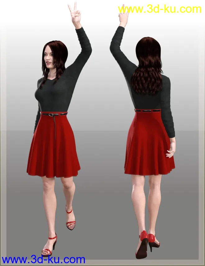 dForce Aimy Style Outfit for Genesis 8 Female(s)模型的图片3