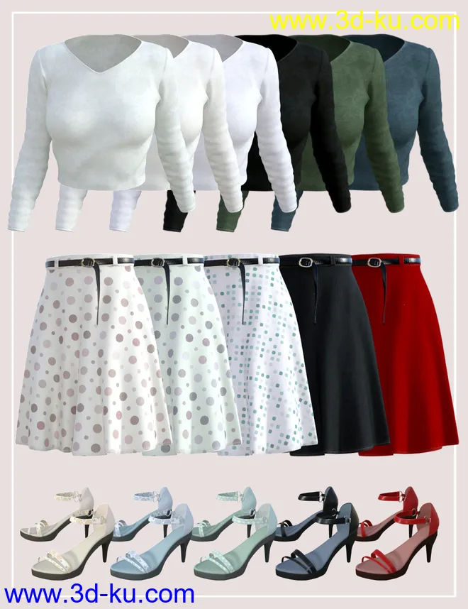 dForce Aimy Style Outfit for Genesis 8 Female(s)模型的图片4