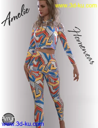 3D打印模型dForce Amelie Homewear for Genesis 8.1 Females的图片