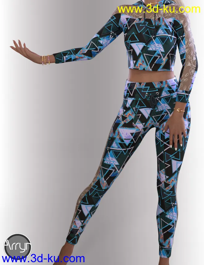 dForce Amelie Homewear for Genesis 8.1 Females模型的图片2