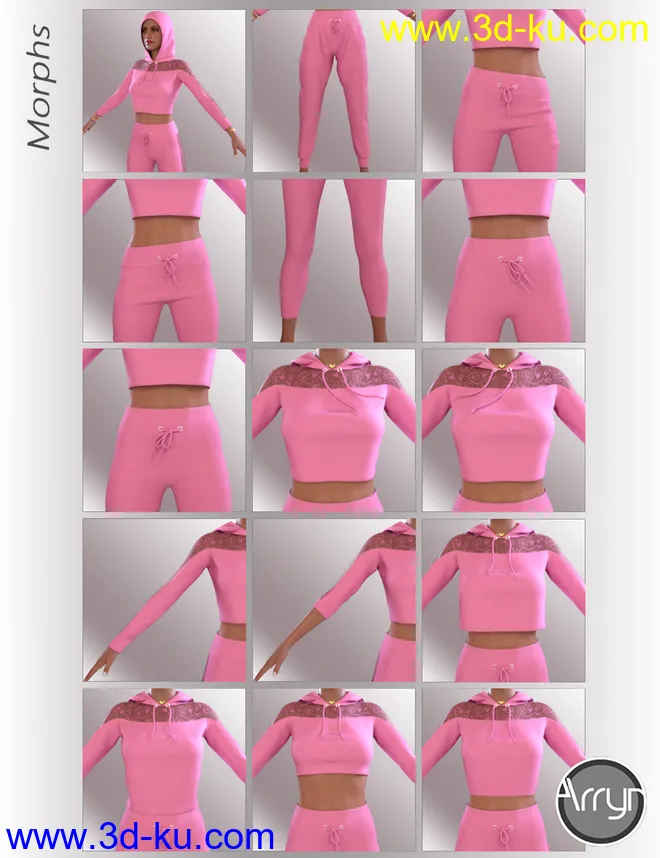 dForce Amelie Homewear for Genesis 8.1 Females模型的图片7