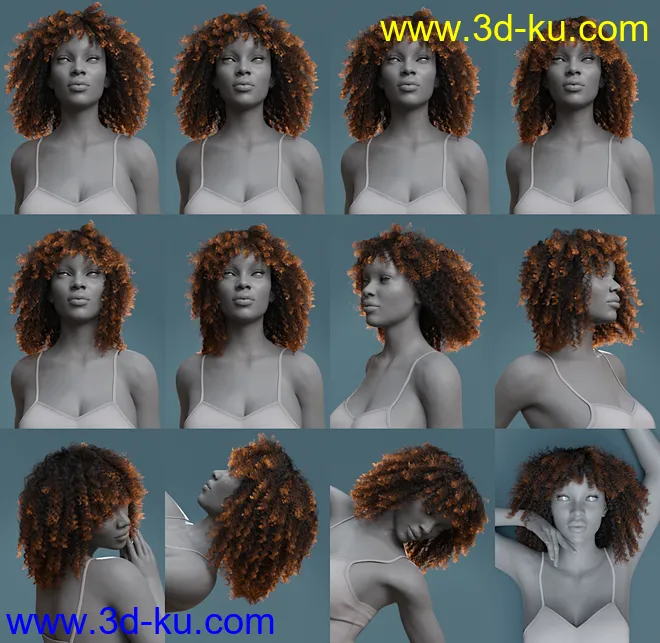 dForce Ayaan Hair for Genesis 8 Females模型的图片8