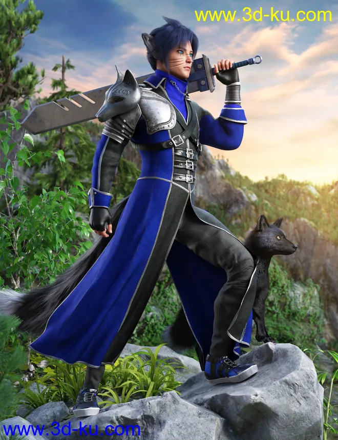 dForce Azurite Outfit for Genesis 8 and 8.1 Males模型的图片1