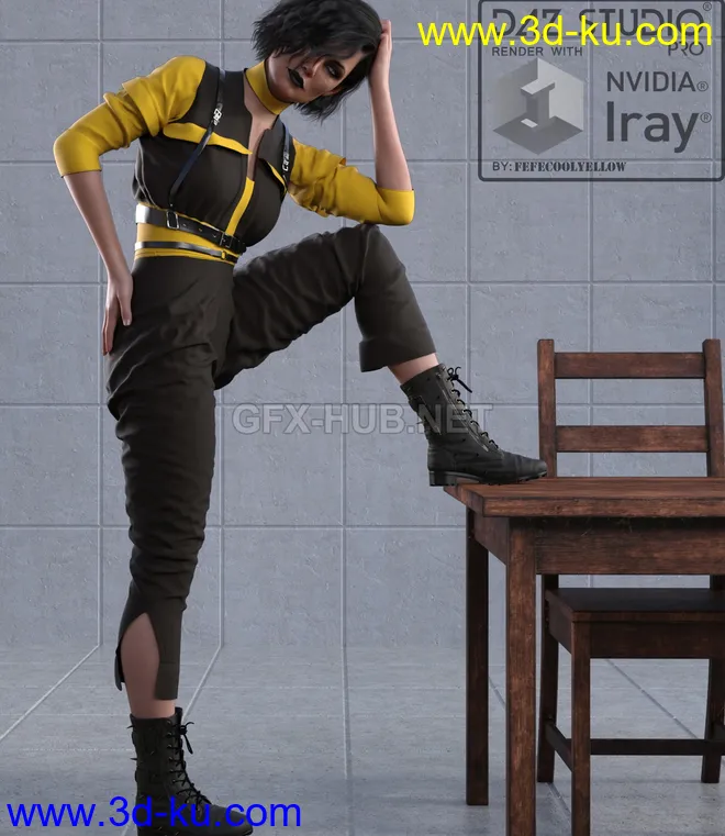 dforce Badass outfit for g8f模型的图片1