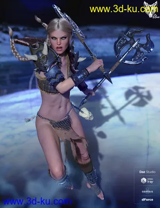 3D打印模型dForce Barbarian Queen Outfit for Genesis 8 Female(s)的图片