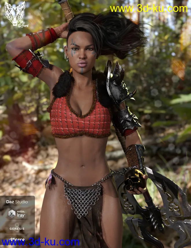 dForce Barbarian Queen Outfit for Genesis 8 Female(s)模型的图片3