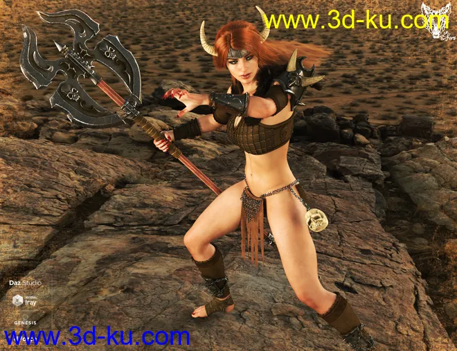 dForce Barbarian Queen Outfit for Genesis 8 Female(s)模型的图片5