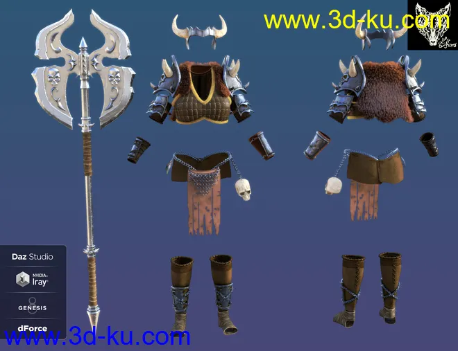 dForce Barbarian Queen Outfit for Genesis 8 Female(s)模型的图片11