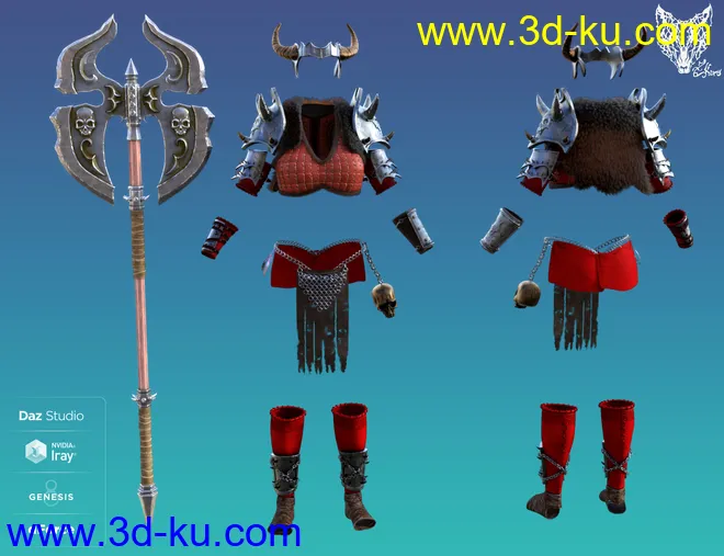 dForce Barbarian Queen Outfit for Genesis 8 Female(s)模型的图片12