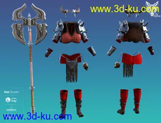 3D打印模型dForce Barbarian Queen Outfit for Genesis 8 Female(s)的图片