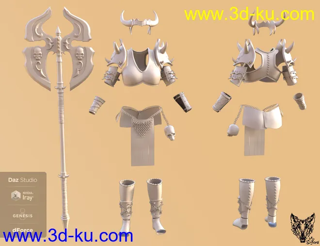 dForce Barbarian Queen Outfit for Genesis 8 Female(s)模型的图片13