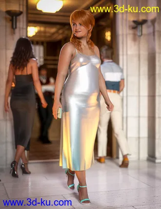 3D打印模型dForce Basic Slip Dress for Genesis 8 and 8.1 Females的图片