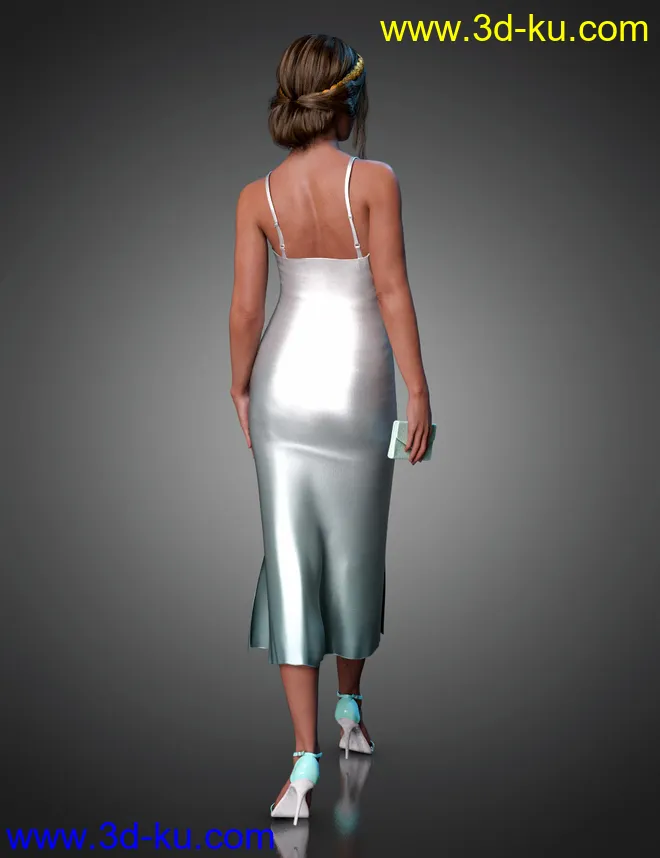 dForce Basic Slip Dress for Genesis 8 and 8.1 Females模型的图片4