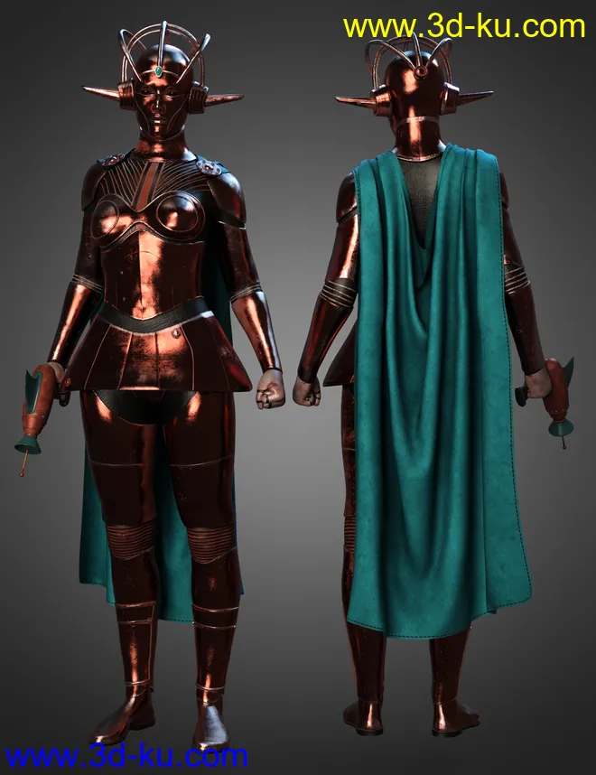 dForce Betty Bot 6000 Outfit Textures模型的图片8