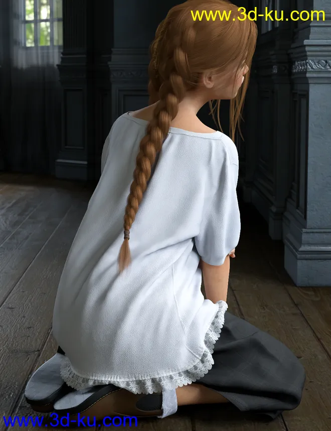 dForce Boatneck Tee and Culottes for Genesis 8 Female(s)模型的图片1