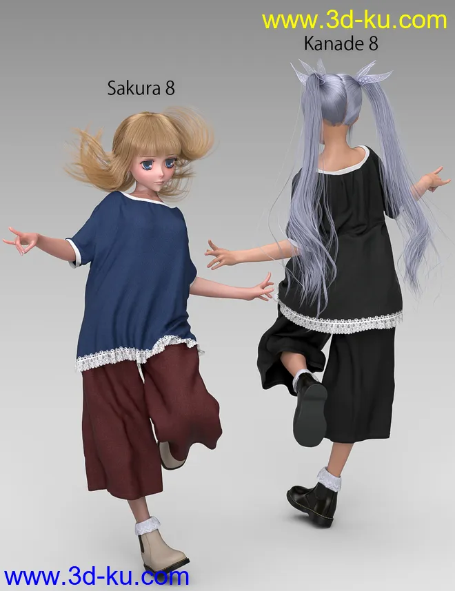 dForce Boatneck Tee and Culottes for Genesis 8 Female(s)模型的图片11