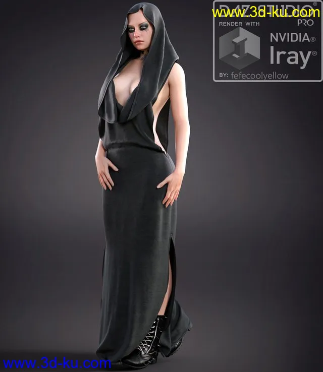 dForce Bodycon Long Dress clothing for G8F模型的图片1